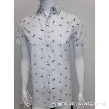 Men's cotton voile print ss